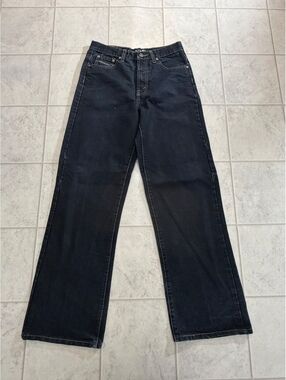 American Texas Black Cotton Wide-Leg Jeans Size 30